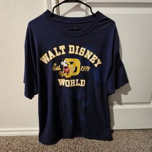 Walt Disney World Est 1971 Mickey Mouse Graphic T Shirt Mens XL Blue